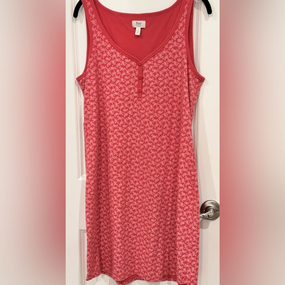 Vintage Y2K Bass Body + Soul Nightgown M Pink Paisley Cotton Sleep Dress Lounge